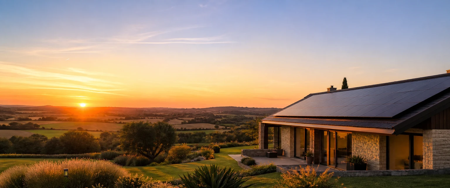 Maison familiale alimentée par une toiture solaire Maison familiale alimentée par une toiture solaire